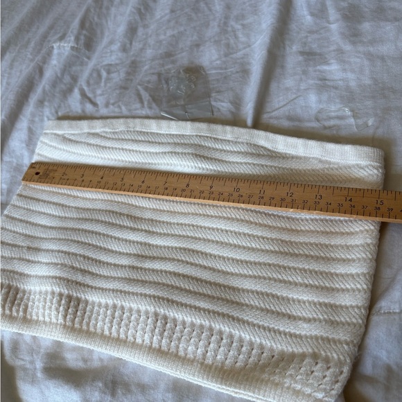 Rebellion Again NEW ivory cream knit tube top bandeau clear straps included XL - Picture 2 of 6